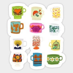 70s mugs Sticker